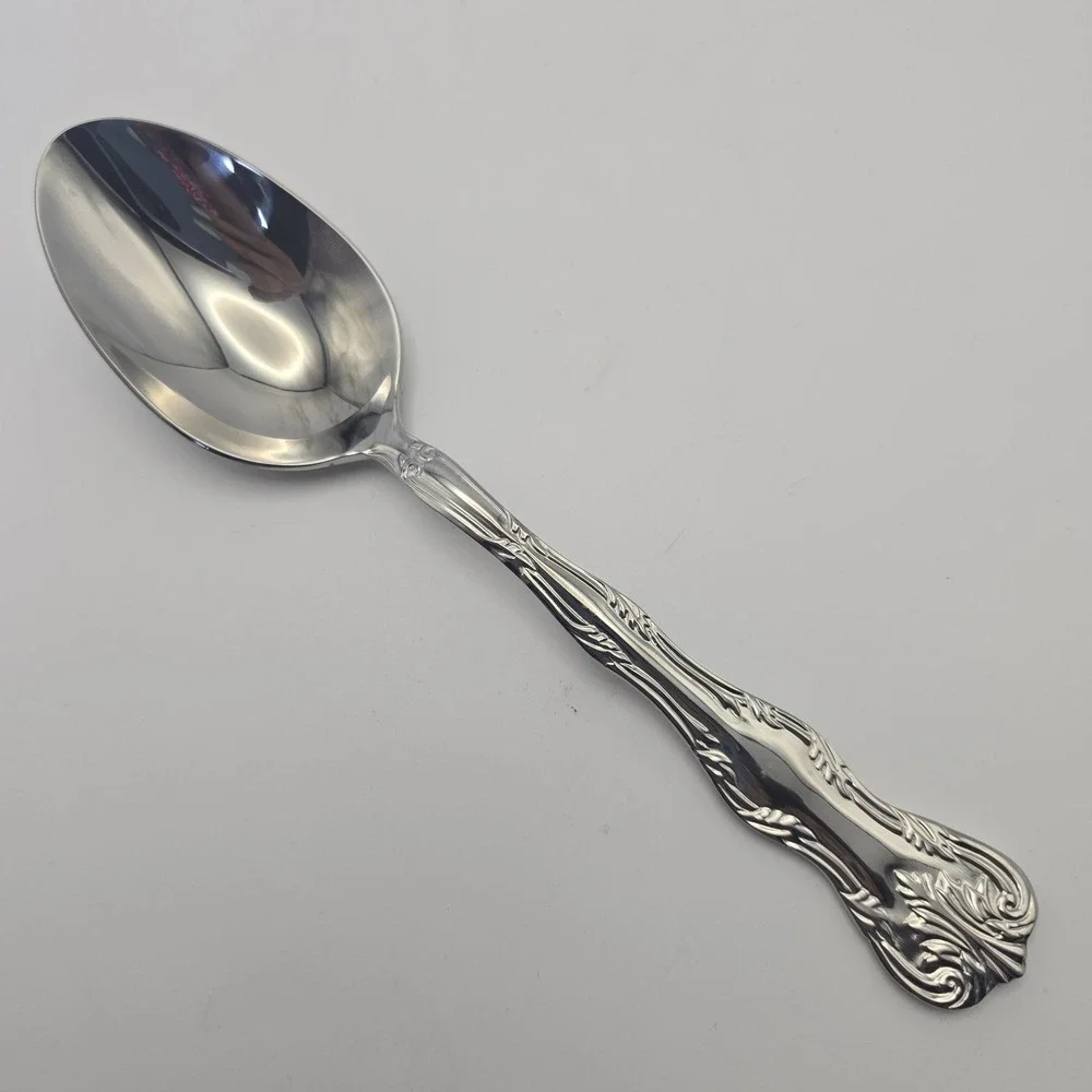Reed & Barton Victoria Stainless Flatware 6 Oval Place Spoons 7‎ 1/4